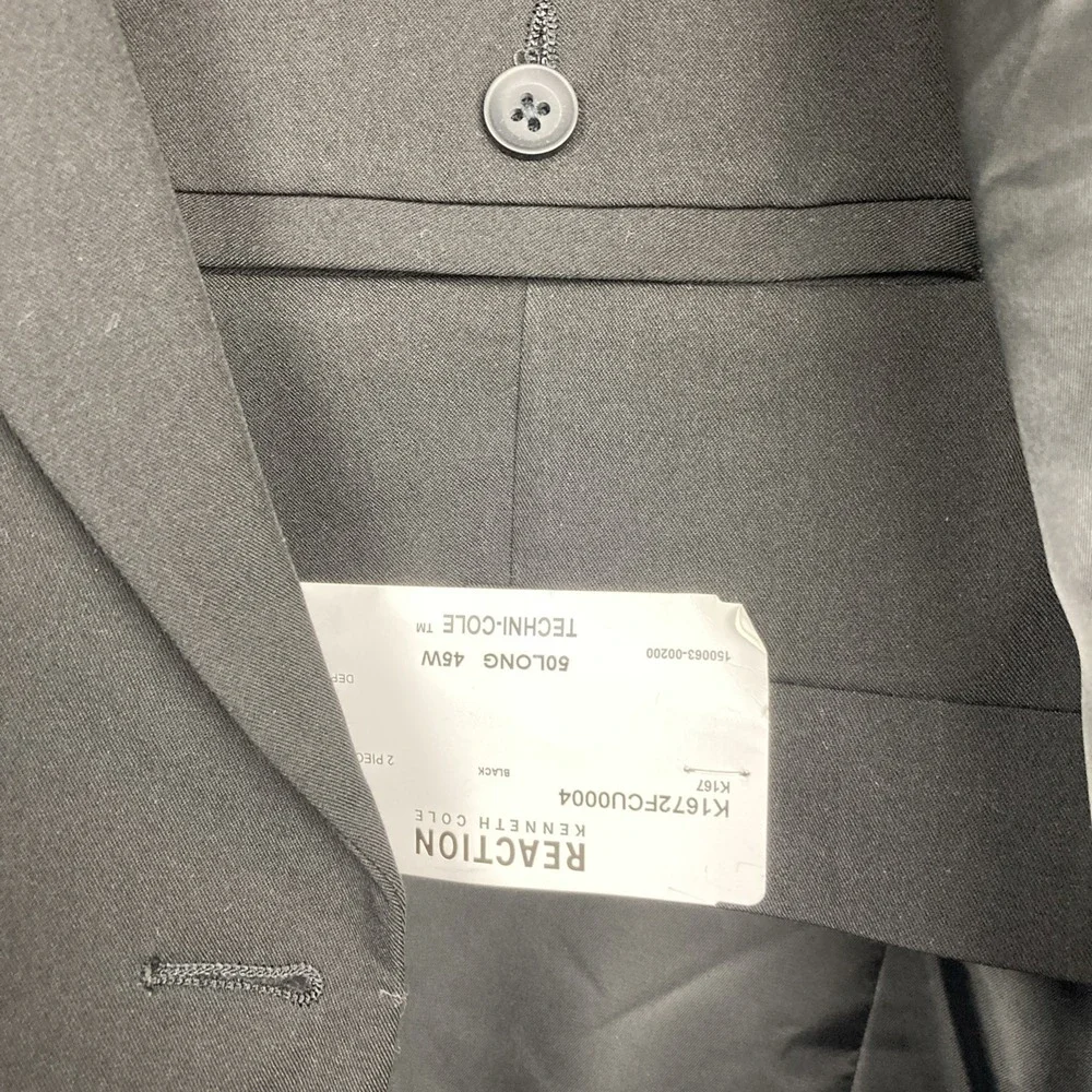 Kenneth Cole Reaction Men's 2-pc Suit Slim-Fit Double-Breasted Black 50L 45W 32L